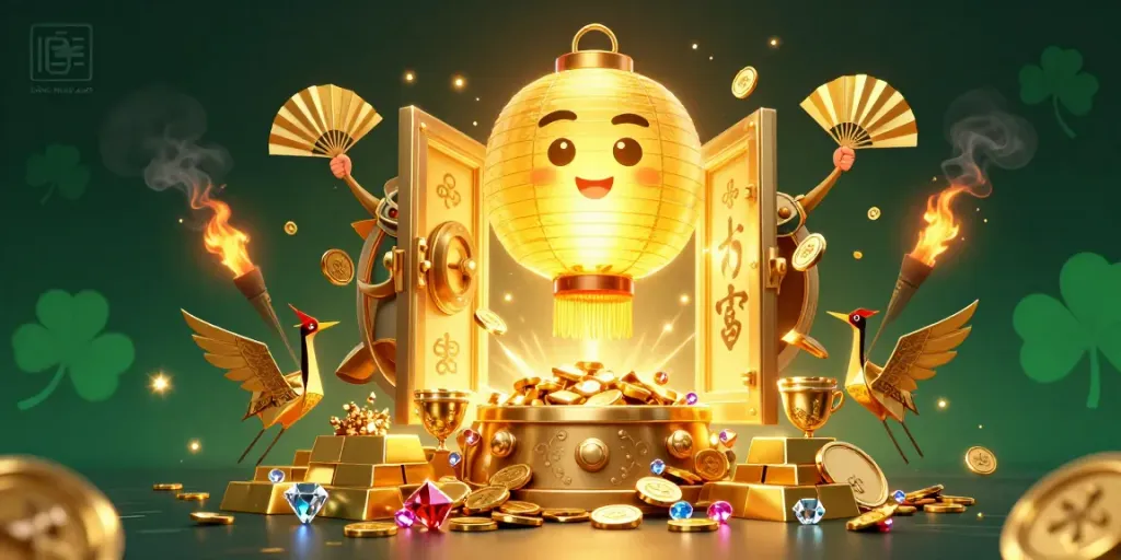 Experience energetic gameplay as ĐĂNG NHẬP AU88 illuminates the casino scene with golden treasures and lucky symbols.