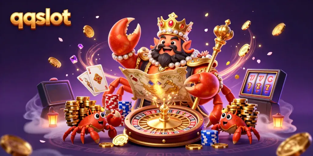 Experience the thrill of qqslot as a golden crab emperor rules over treasure and gaming excitement.