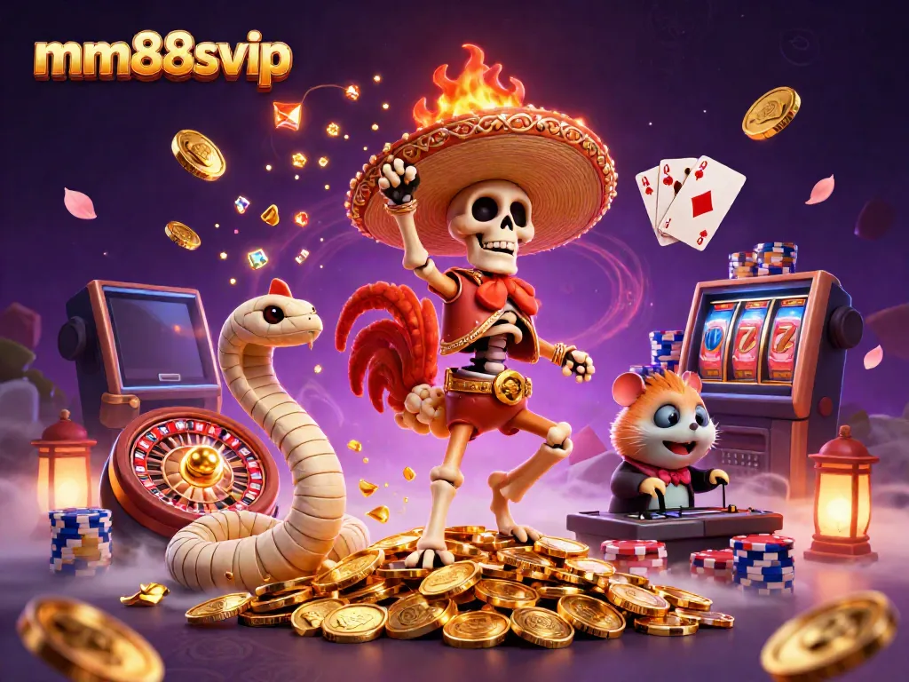 Experience the excitement of mm88svip with dynamic casino characters celebrating a jackpot