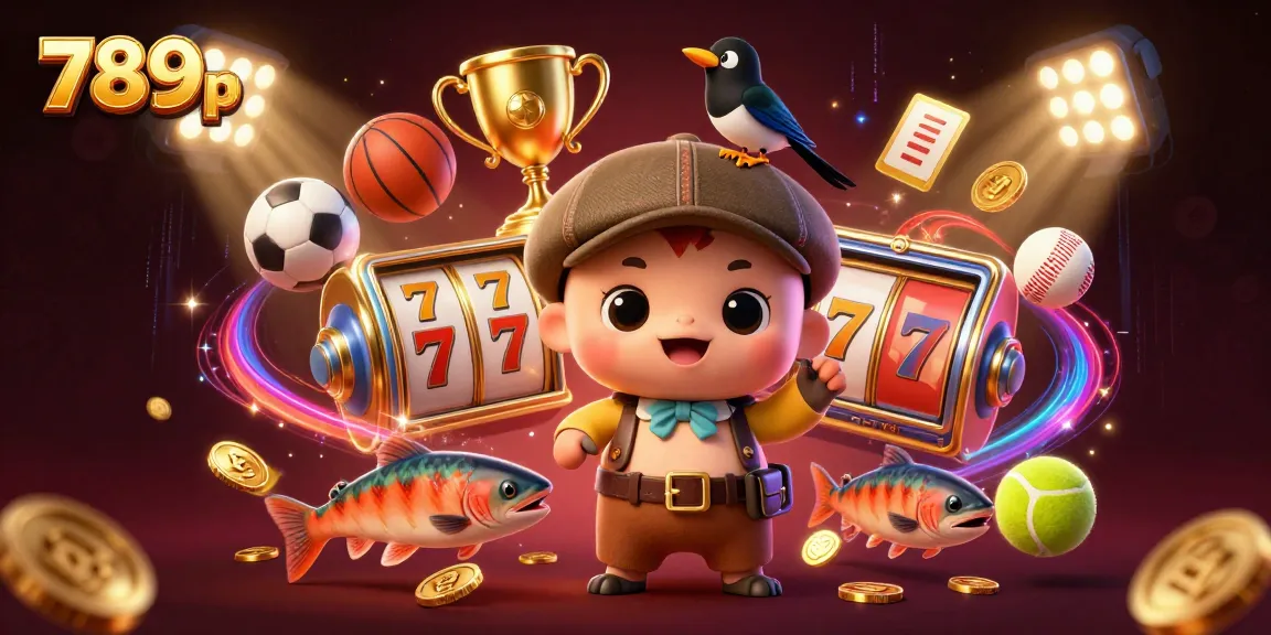 Join the fun and excitement of the casino with 789p's vibrant illustration featuring playful characters in a rich, dynamic scene.