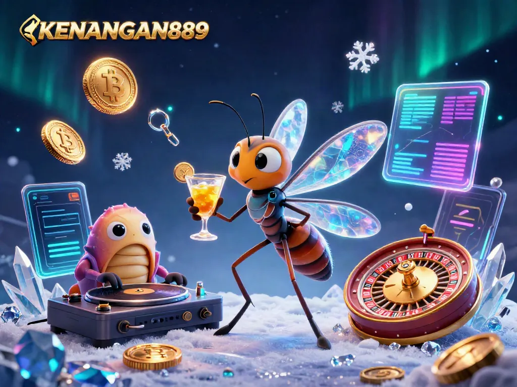 German players enjoy KENANGAN889's vibrant 3D casino scene featuring gaming elements and unique mascots.