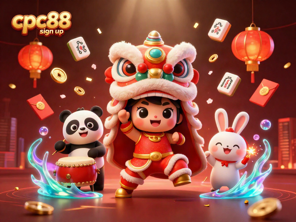 Experience exciting gaming with cpc88 sign up and vibrant characters in a 3D casino scene.