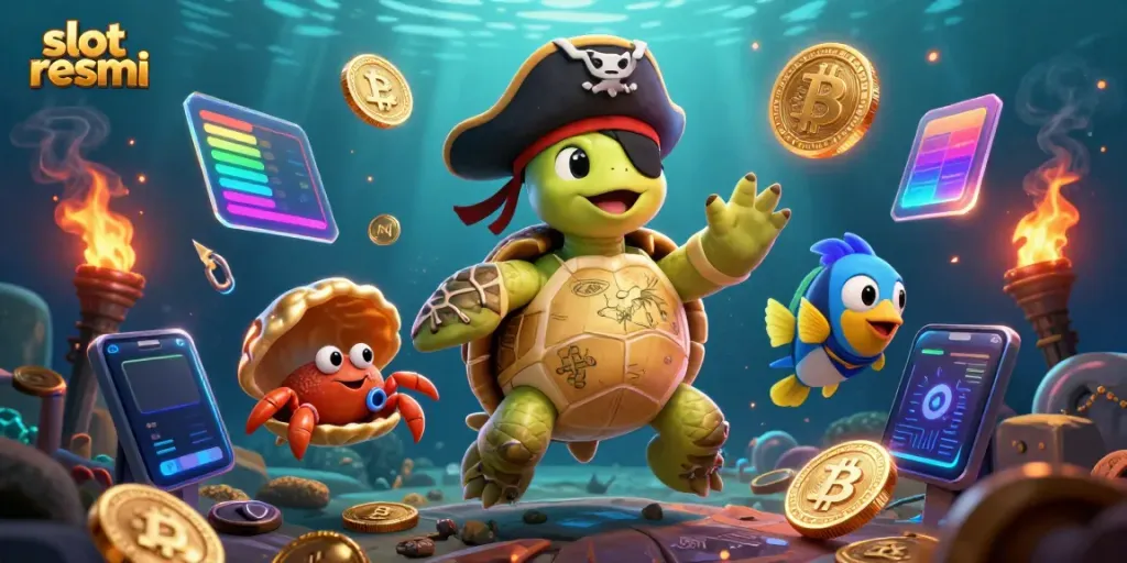 Play slots with exciting visuals in our slot resmi themed underwater scene.