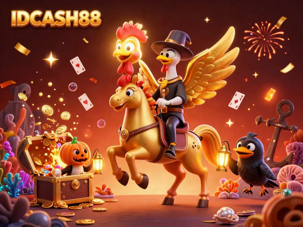Experience the exhilarating world of IDCASH88 with this vibrant, fantasy-inspired casino illustration.