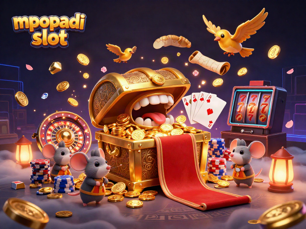 Experience high-stakes fun with mpopadi slot featuring a treasure chest mimic, dazzling coins, and dynamic card games.