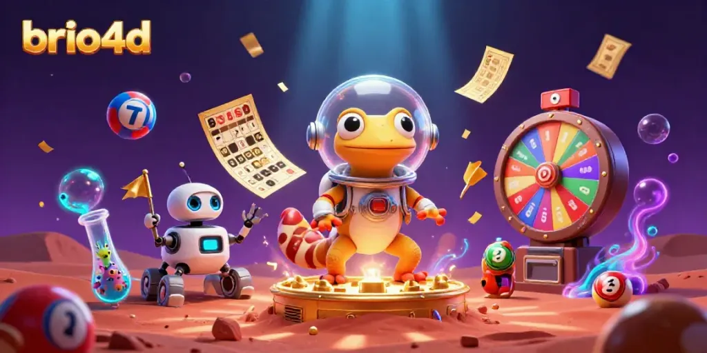 Experience the thrill of gaming at brio4d with a vibrant Martian casino scene full of exciting elements.