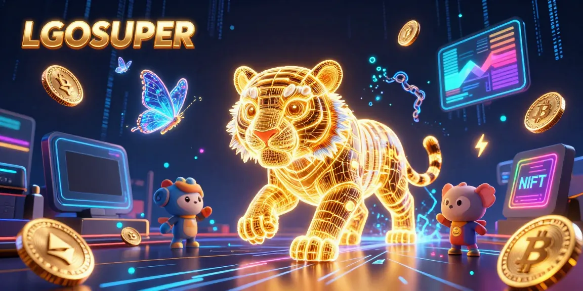 Engage in thrilling gameplay with LGOSUPER, featuring a vibrant neon casino landscape and golden tiger.