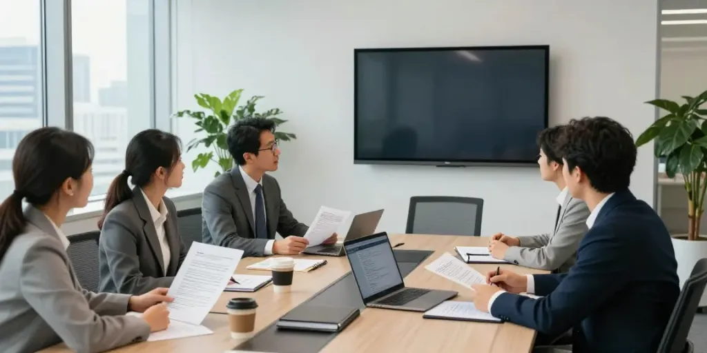 Lead Roedl team collaborating in a modern law office.